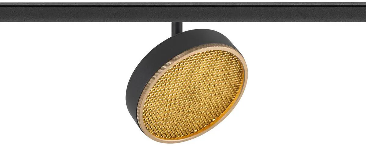 GRIP! FLAT, 48V Spot, DALI, rund, 2700/3000 K, 14.5 W, schwarz / gold - Leuchten mit 3 Phasen Adapter 48V de SLV – photo produit