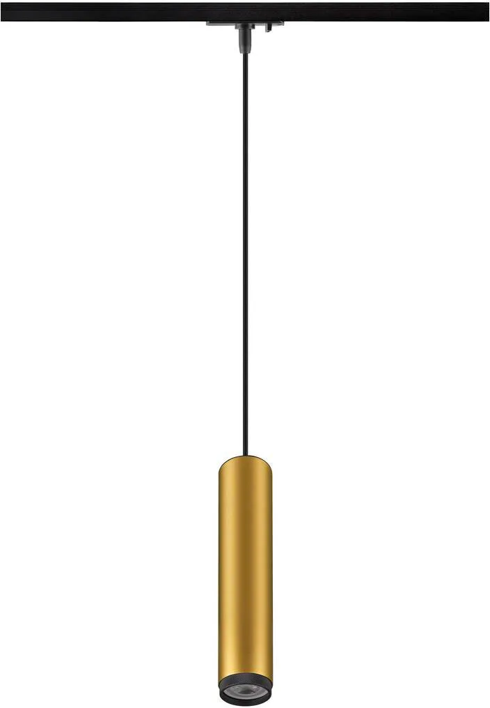 GRIP! L, 1~ Pendelleuchte, GU10, Pendellänge 200cm, 1x max. 6W, gold / schwarz - Leuchten mit 1 Phasen Adapter von SLV – Produktfoto