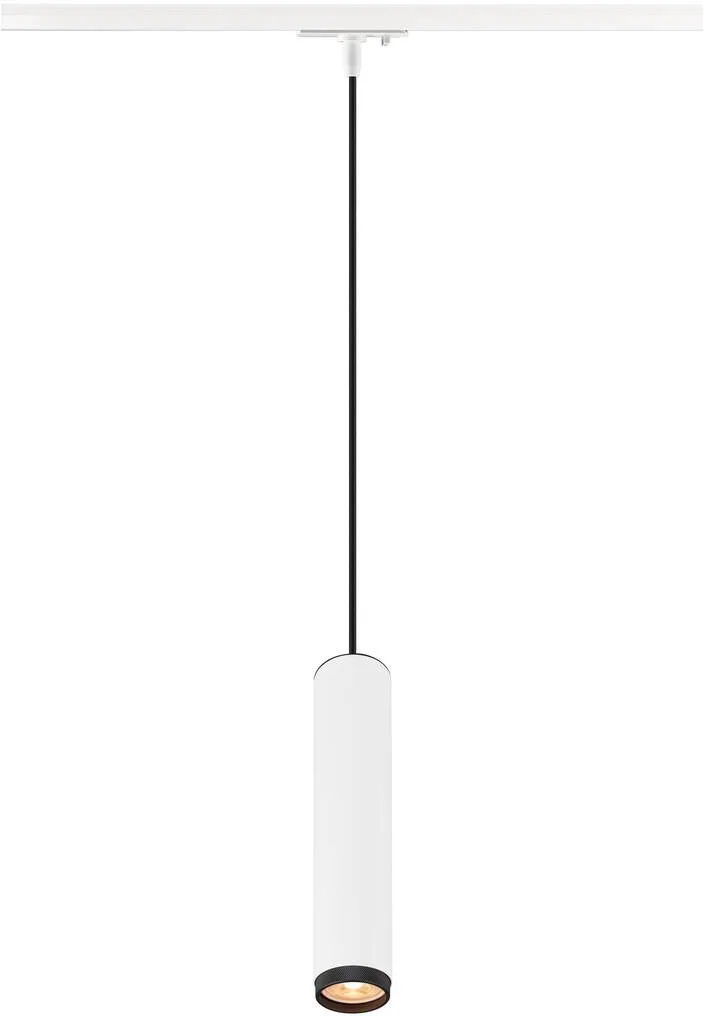 GRIP! L, 1~ Pendelleuchte, GU10, Pendellänge 200cm, 1x max. 6W, weiß / schwarz - Leuchten mit 1 Phasen Adapter von SLV – Produktfoto