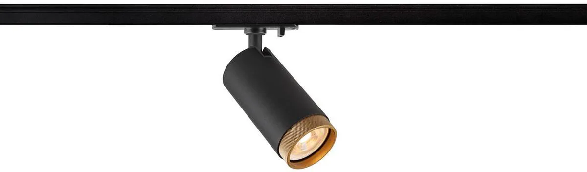GRIP! L, 1~ Spot, zylindrisch, GU10, 1x max. 6W, schwarz / gold - Leuchten mit 1 Phasen Adapter von SLV – Produktfoto