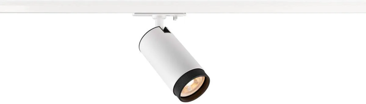 GRIP! L, 1~ Spot, zylindrisch, GU10, 1x max. 6W, weiß / schwarz - Leuchten mit 1 Phasen Adapter fra SLV – produktbillede