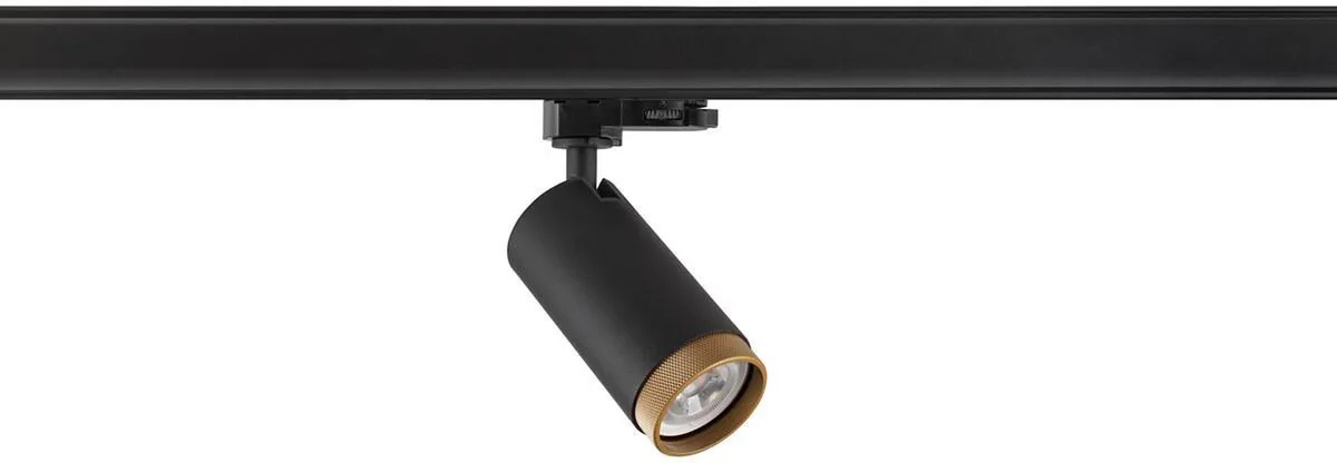 GRIP! L, 3~ Spot, zylindrisch, GU10, 1x max. 6W, schwarz / gold - Leuchten mit 3 Phasen Adapter 230V von SLV – Produktfoto