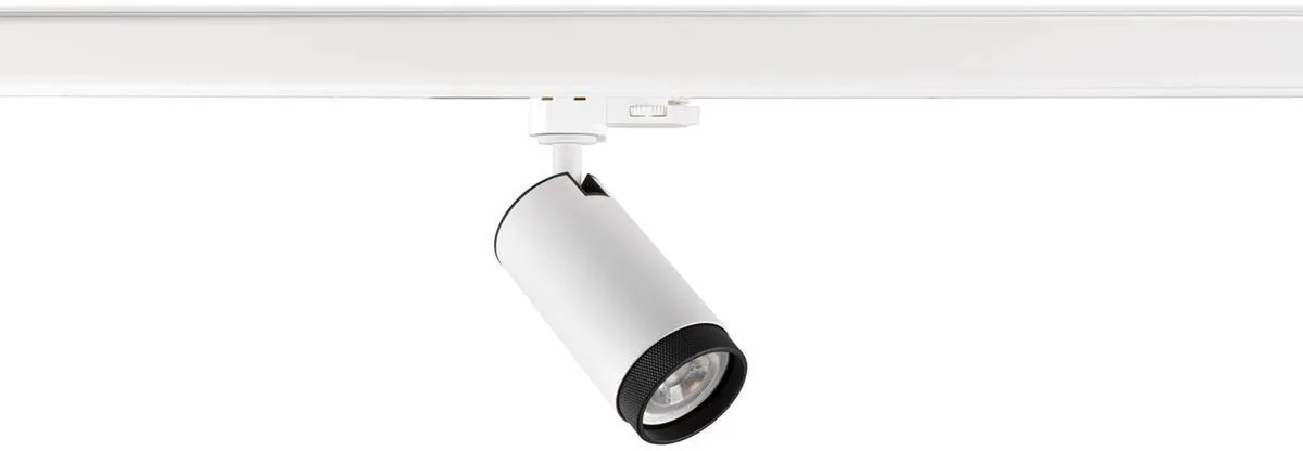 GRIP! L, 3~ Spot, zylindrisch, GU10, 1x max. 6W, weiß / schwarz - Leuchten mit 3 Phasen Adapter 230V von SLV – Produktfoto