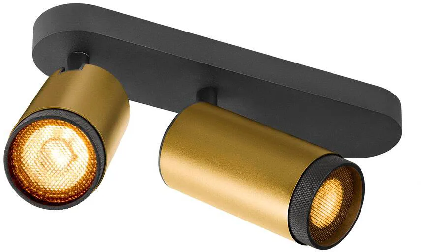 GRIP! L, SPOT CL, double, QPAR51, Deckenaufbauleuchte, zylindrisch, 2 x max. 6 Watt, gold - Wand- und Deckenleuchten de SLV – photo produit