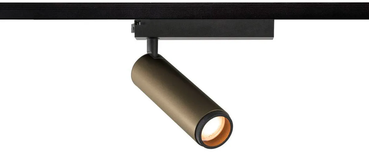 GRIP! M, 1~ Spot, zylindrisch, 2700K, 20W, PHASE, 42°, bronze / schwarz - Leuchten mit 1 Phasen Adapter fra SLV – produktbillede