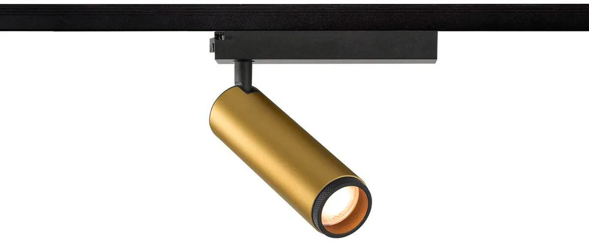GRIP! M, 1~ Spot, zylindrisch, 2700K, 20W, PHASE, 42°, gold / schwarz - Leuchten mit 1 Phasen Adapter de SLV – photo produit
