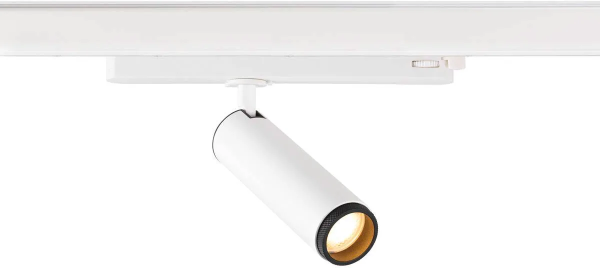 GRIP! M, 3~ Spot, zylindrisch, 2000-3000K, 15W, Dim-to-Warm, PHASE, 42°, weiß / schwarz - Leuchten mit 3 Phasen Adapter 230V by SLV – product photo