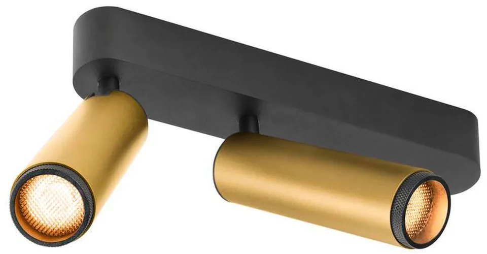 GRIP! M, Deckenaufbauleuchte, double, PHASE, 2700 K, 28 W, 42°, gold / schwarz - Wand- und Deckenleuchten de SLV – photo produit