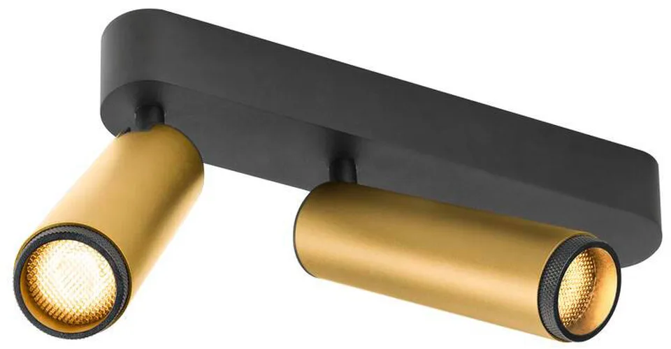 GRIP! M, Deckenaufbauleuchte, double, PHASE, 3000 K, 28 W, 42°, gold / schwarz - Wand- und Deckenleuchten von SLV – Produktfoto