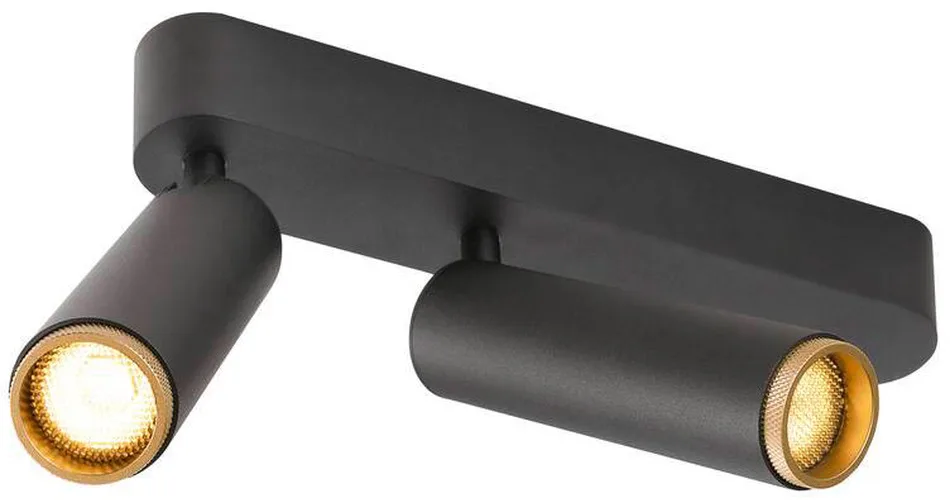 GRIP! M, Deckenaufbauleuchte, double, PHASE, 3000 K, 28 W, 42°, schwarz / gold - Wand- und Deckenleuchten de SLV – photo produit