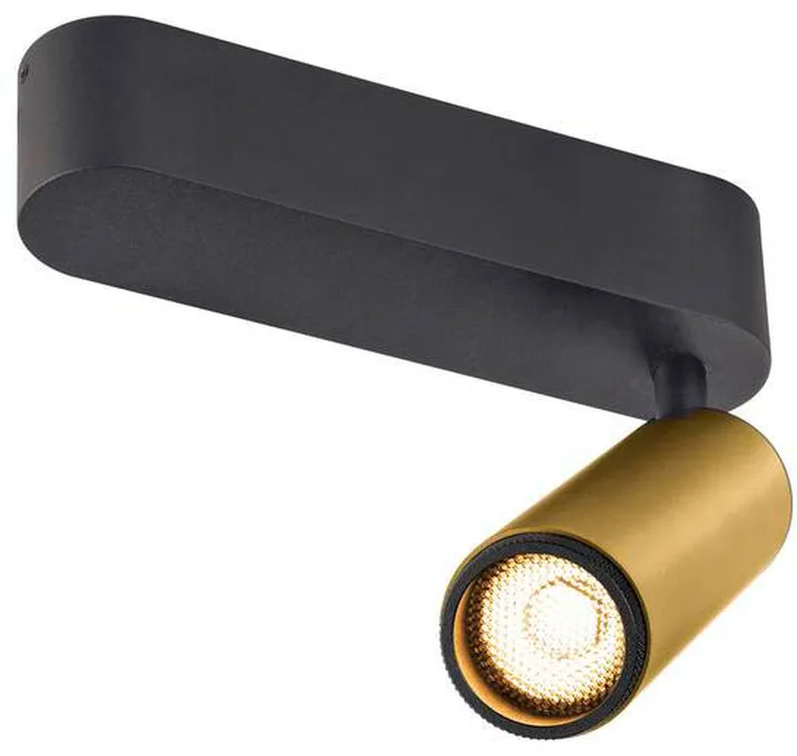 GRIP! M, Deckenaufbauleuchte, single, PHASE, 3000 K, 14 W, 42°, gold / schwarz - Wand- und Deckenleuchten fra SLV – produktbillede