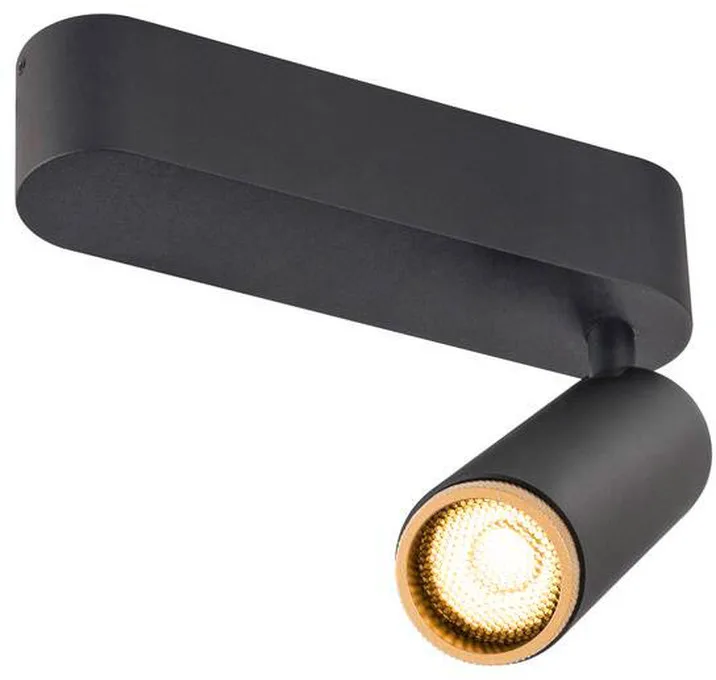 GRIP! M, Deckenaufbauleuchte, single, PHASE, 3000 K, 14 W, 42°, schwarz / gold - Wand- und Deckenleuchten von SLV – Produktfoto