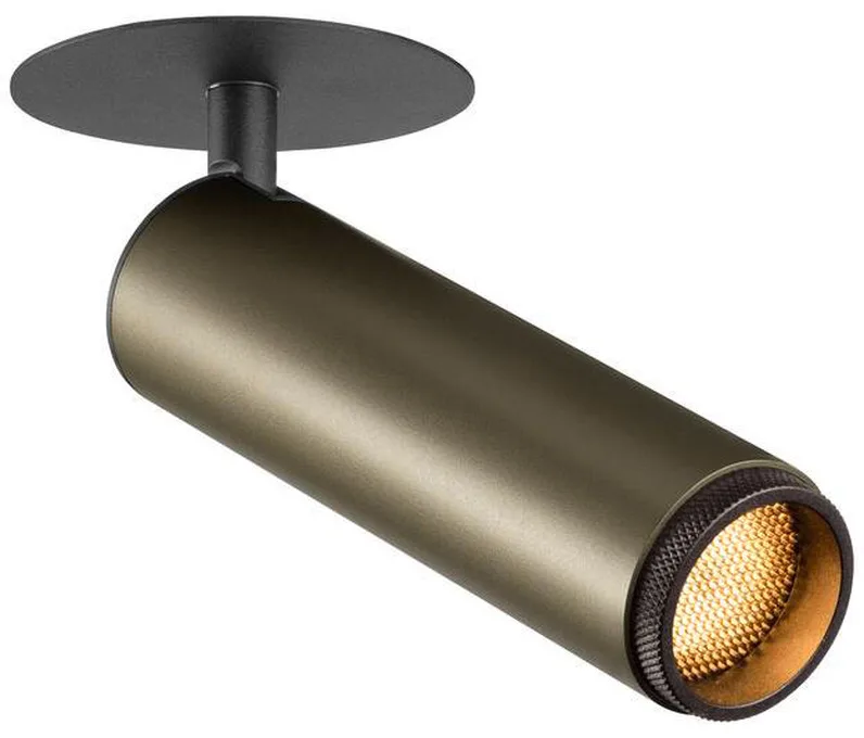 GRIP! M, Deckeneinbauleuchte, PHASE, 2700 K, 42°, IP20, zylindrisch, bronze / schwarz - Downlights fra SLV – produktbillede