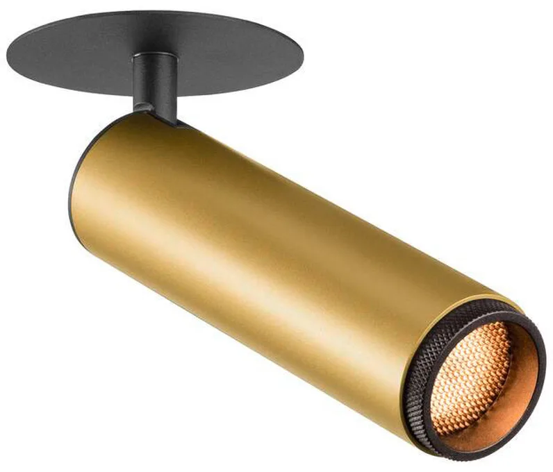 GRIP! M, Deckeneinbauleuchte, PHASE, 2700 K, 42°, IP20, zylindrisch, gold / schwarz - Downlights de SLV – photo produit