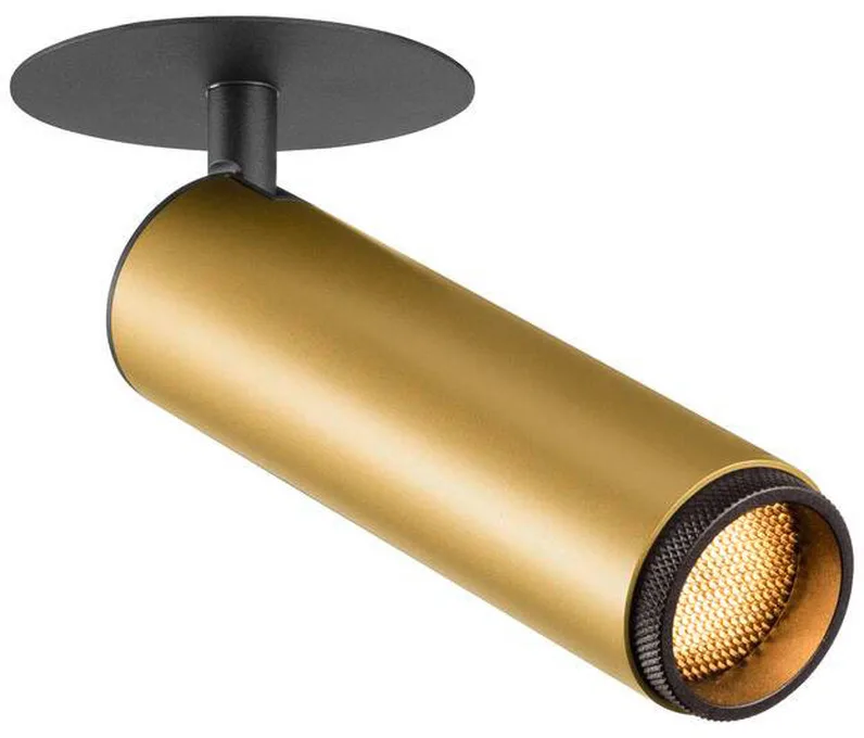 GRIP! M, Deckeneinbauleuchte, PHASE, 3000 K, 42°, IP20, zylindrisch, gold / schwarz - Downlights de SLV – photo produit