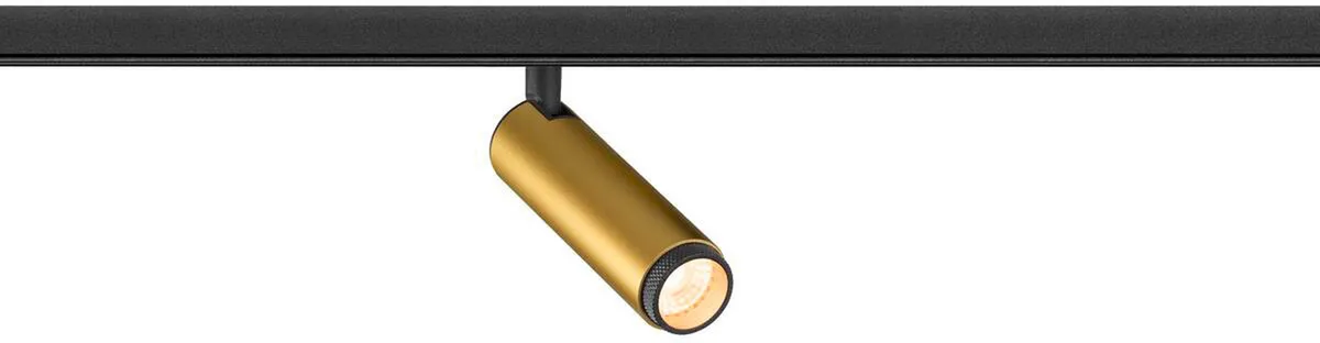 GRIP! S, 48V Spot, zylindrisch, 2700K, 9.8W, DALI, 29°, gold / schwarz - Leuchten mit 3 Phasen Adapter 48V de SLV – photo produit