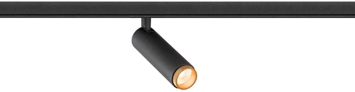 GRIP! S, 48V Spot, zylindrisch, 2700K, 9.8W, DALI, 29°, schwarz / gold - Leuchten mit 3 Phasen Adapter 48V by SLV – product photo