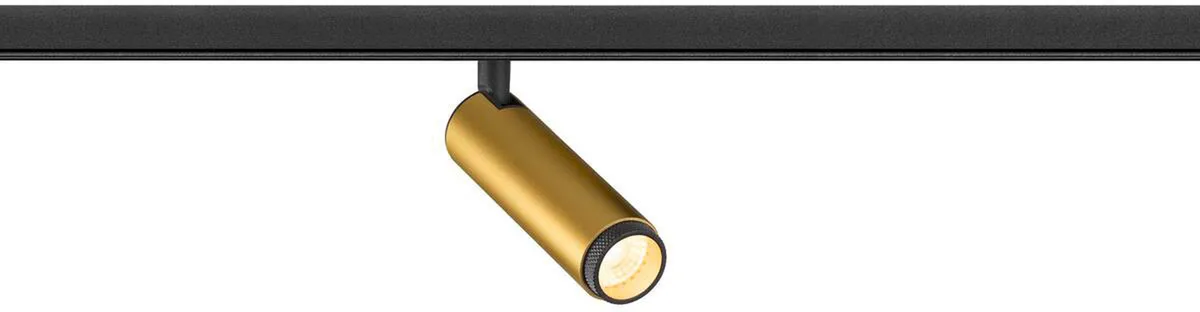 GRIP! S, 48V Spot, zylindrisch, 3000K, 9.8W, DALI, 29°, gold / schwarz - Leuchten mit 3 Phasen Adapter 48V van SLV – productfoto