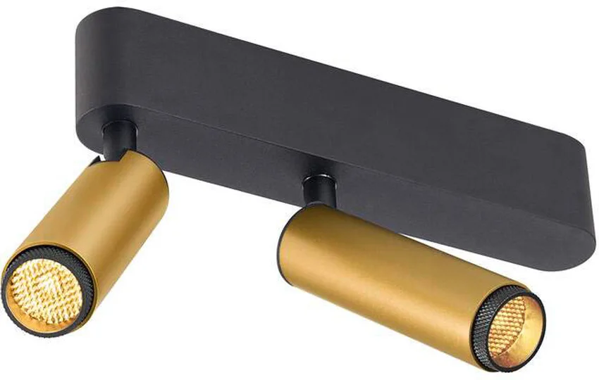 GRIP! S, Deckenaufbauleuchte, double, PHASE, 3000 K, 21 W, 29°, gold / schwarz - Wand- und Deckenleuchten von SLV – Produktfoto