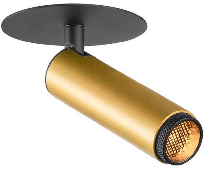 GRIP! S, Deckeneinbauleuchte, PHASE, 2700 K, 29°, IP20, zylindrisch, gold / schwarz - Downlights von SLV – Produktfoto
