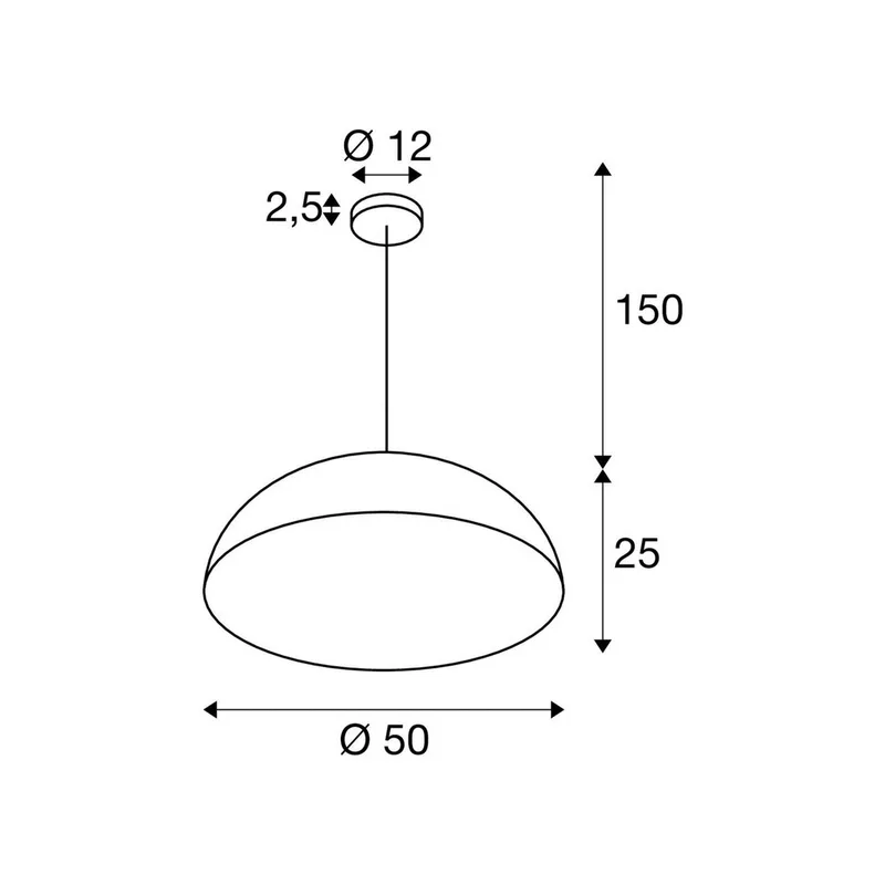hanglamp Forchini M, 50 cm, zwart/goudkleurig, metaal fra SLV i Sort, Guld – produktbillede