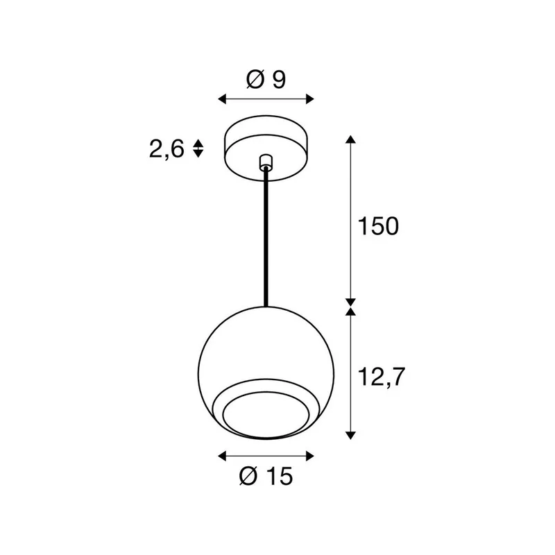hanglamp Light Eye 150, wit, Ø 15 cm, metaal fra SLV i Wit mat – produktbillede