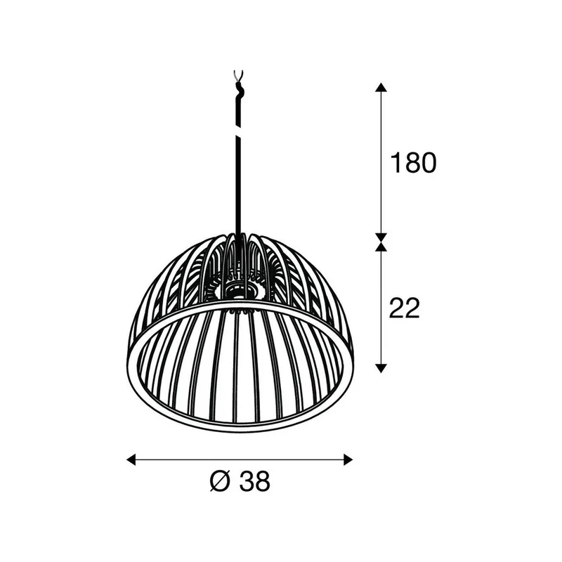 hanglamp Wud, hout licht, Ø 38 cm, hout by SLV in Hout licht, Black – product photo