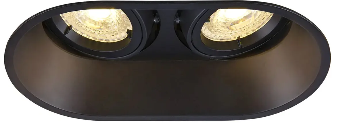 HORN double QPAR51, Deckeneinbauleuchte schwarz 25W - Downlights von SLV – Produktfoto