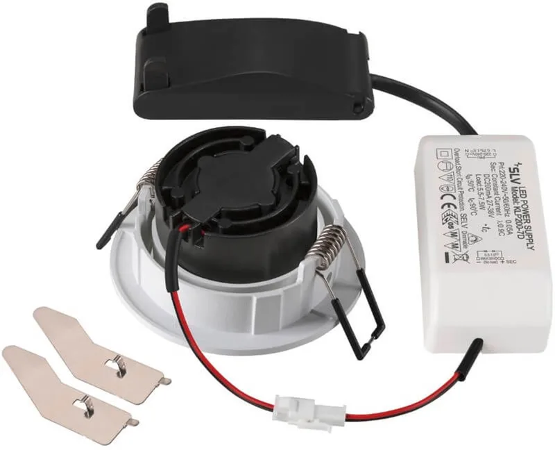 inbouwspot 8.3W 750lm warm wit 3000K rond kantelbaar zaagmaat 75mm IP20 dimbaar wit (1007389) de SLV en Blanc – photo produit