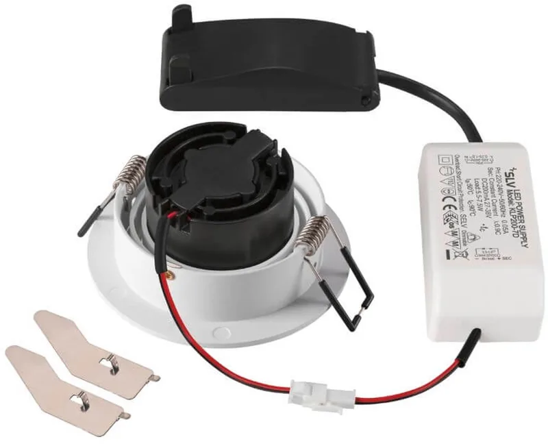 inbouwspot 8.3W 750lm warm wit 3000K rond kantelbaar zaagmaat 75mm IP20 dimbaar wit (1007403) fra SLV i Hvid – produktbillede