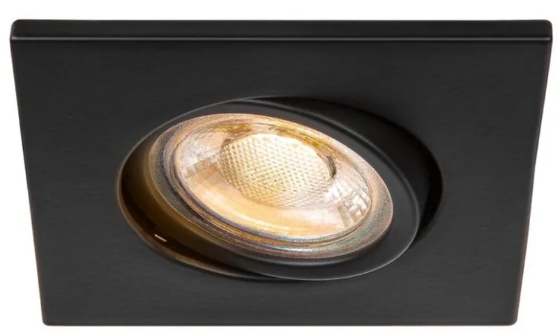 Inbouwspot QPAR52 Easy-Install GU10 Vierkant Zwart Draaibaar Kantelbaar 20W fra SLV i Hvid – produktbillede
