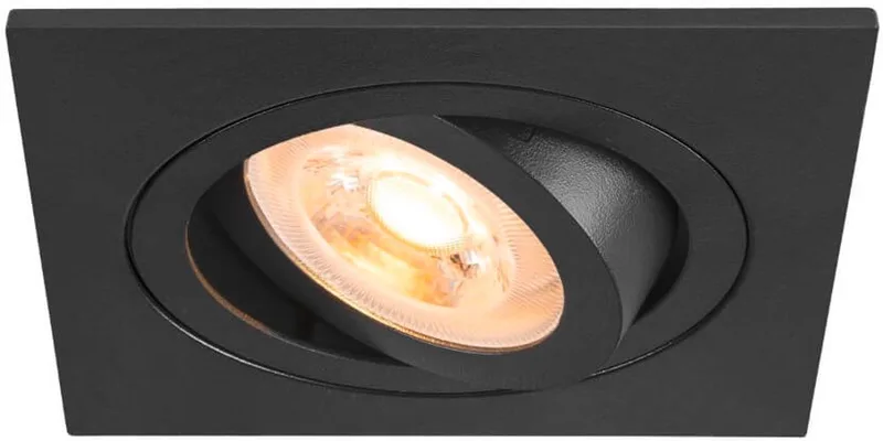 inbouwspot vierkant kantelbaar GU10 zaagmaat Ø75mm - diameter 90mm (1007378) de SLV en Noir – photo produit