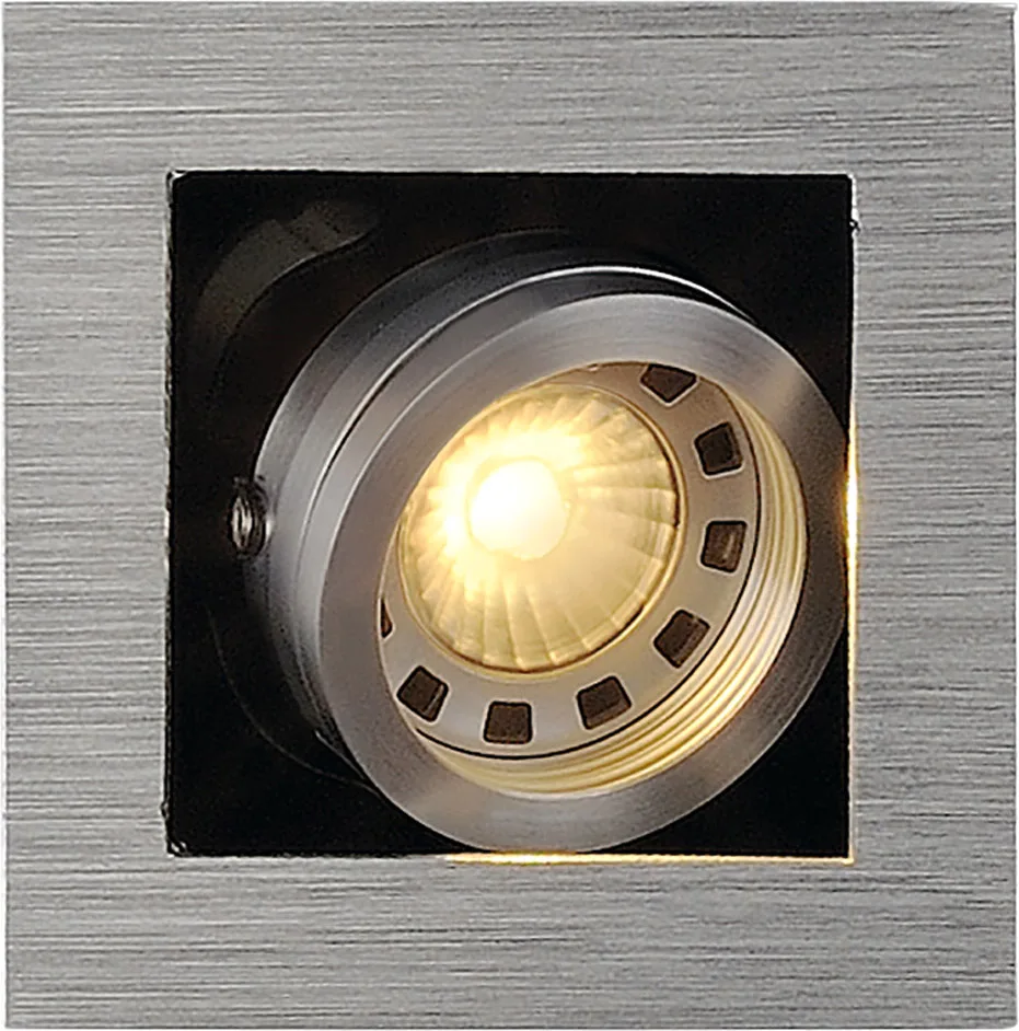 KADUX 1 GU10 Downlight, eckig, alu brushed, max. 50W - Downlights de SLV – photo produit