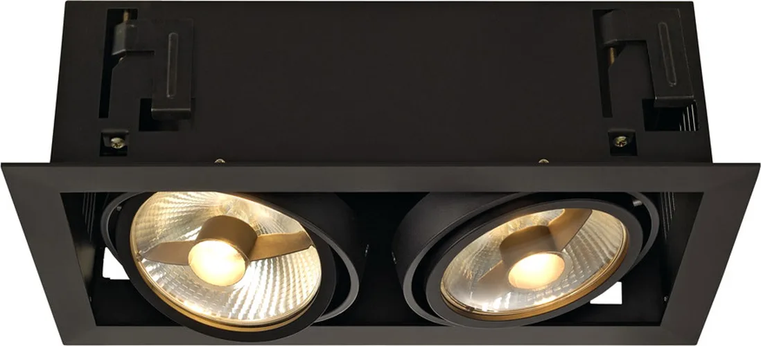 KADUX 2 Einbauleuchte, QPAR111, schwarz matt, max. 150W - Downlights von SLV – Produktfoto