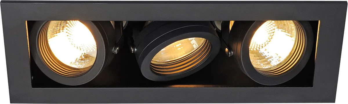 KADUX 3 Einbauleuchte, QPAR51, rechteckig, schwarz matt, max. 150W - Downlights von SLV – Produktfoto
