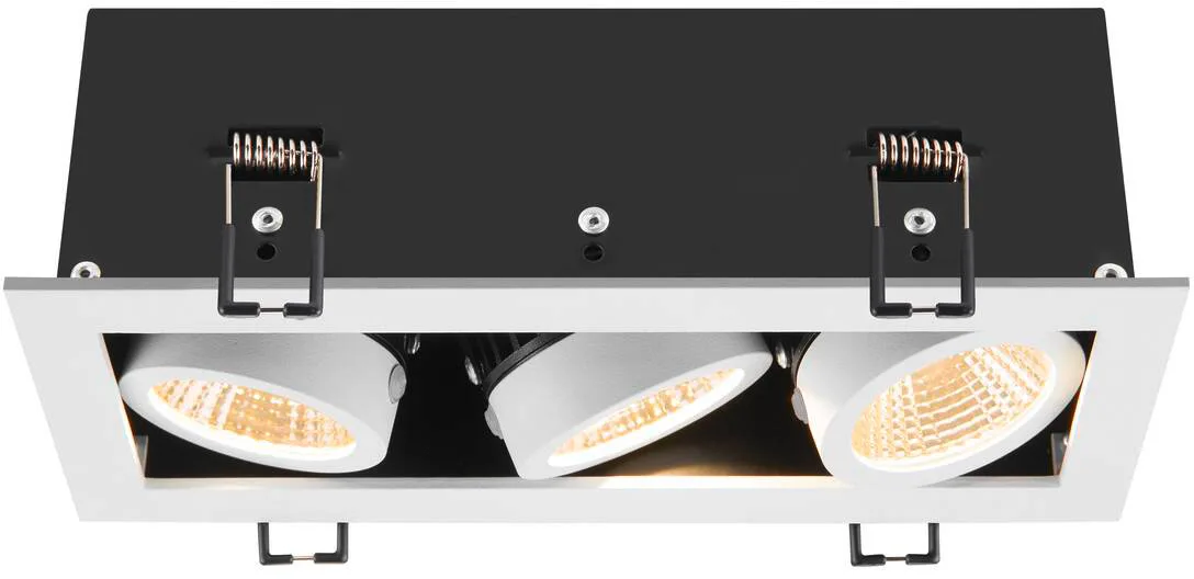 KADUX, Deckeneinbauleuchte, triple, 3000K, 38°, IP 20, quadratisch, weiß - Einbauleuchten by SLV – product photo