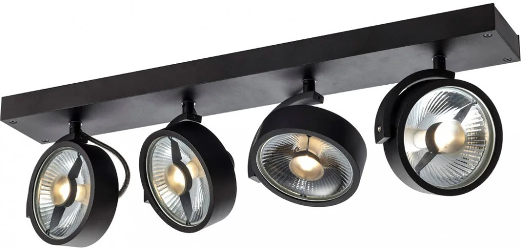 KALU CW, Indoor Wand- & Deckenaufbauleuchte, QPAR111, 4x, schwarz - Wand- und Deckenleuchten de SLV – photo produit