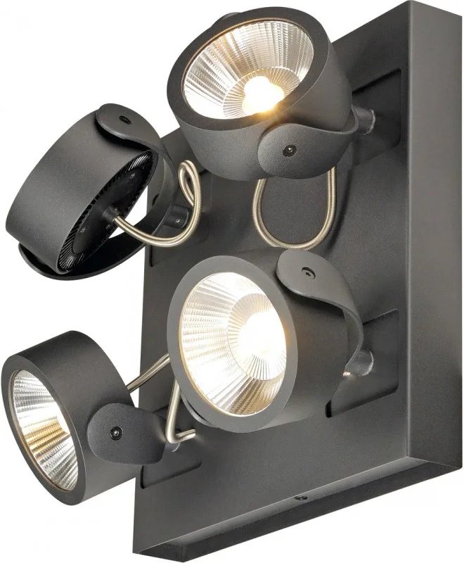 KALU, Wand- und Deckenleuchte, LED, 3000K, viereckig, schwarz, 60° - Wand- und Deckenleuchten von SLV – Produktfoto