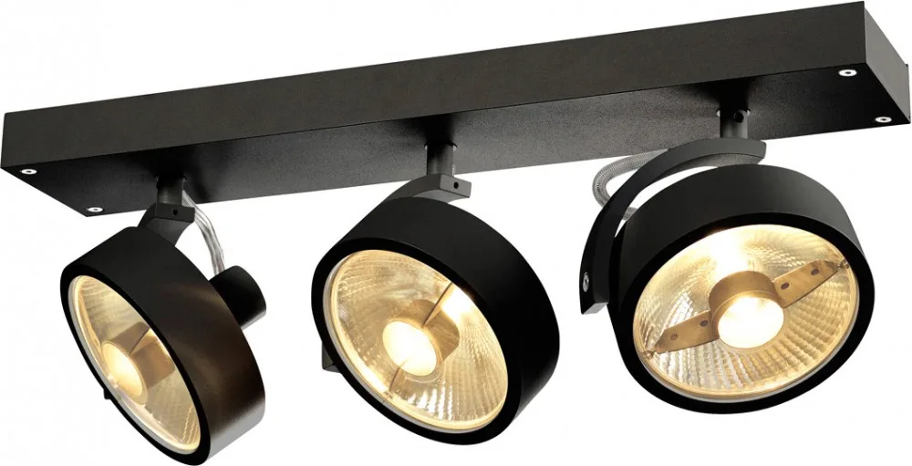 KALU, Wand- und Deckenleuchte, QPAR111, dreiflammig, schwarz, max. 75W - Wand- und Deckenleuchten von SLV – Produktfoto