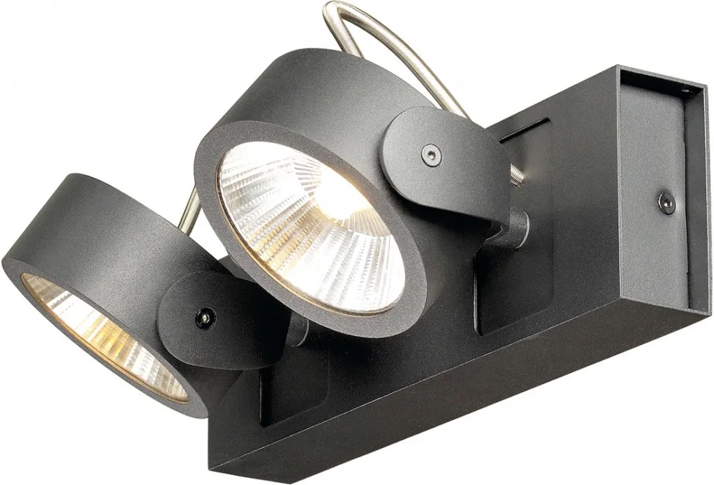 KALU, Wand- und Deckenleuchte, zweiflammig, LED, 3000K, schwarz, 60° - Wand- und Deckenleuchten von SLV – Produktfoto