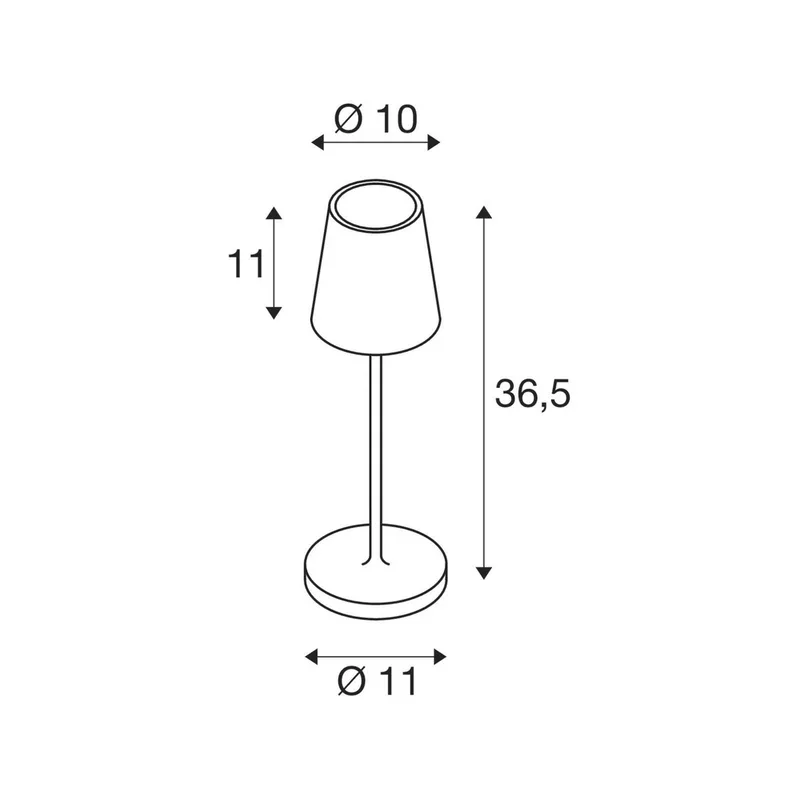 LED-acculamp Vinolina Two, aluminium, Ø 11 cm, IP65 fra SLV i Sort – produktbillede