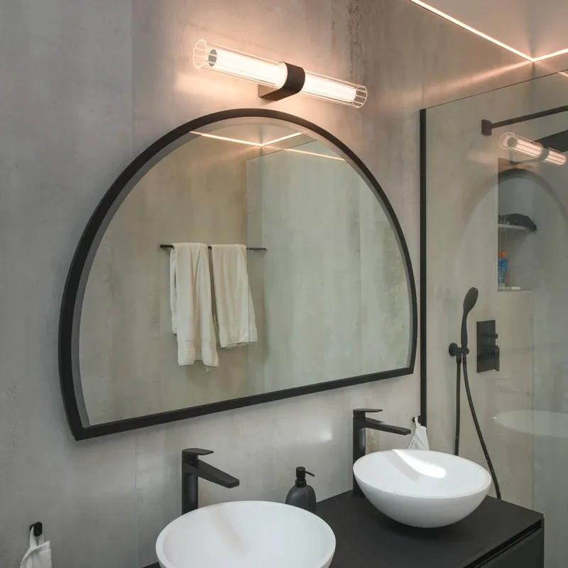 LED badkamer wandlamp Lygant double, aluminium von SLV in Schwarz – Produktfoto