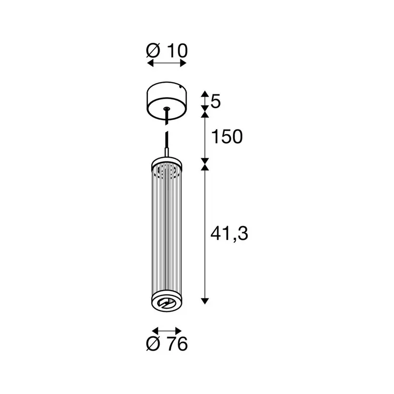 Suspension Quimera 2700/3000 K, laiton brossé de SLV en Messingkleurig, Helder – photo produit