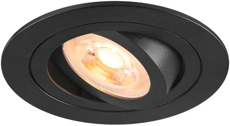 LED inbouwspot GU10 50W | Rond kantelbaar | Zaagmaat 78mm diameter 93mm | NEW TRIA® Plafondinbouwarmatuur de SLV en Noir – photo produit