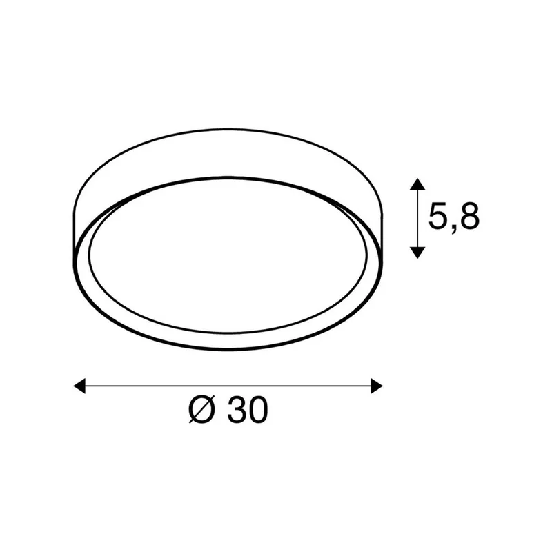 LED plafondlamp Decona, Ø 30 cm, metaal, CCT från SLV i Svart – produktbild