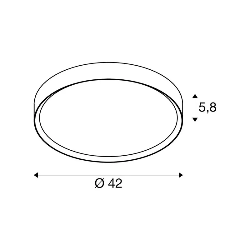 LED plafondlamp Decona, Ø 42 cm, metaal, CCT från SLV i Svart – produktbild