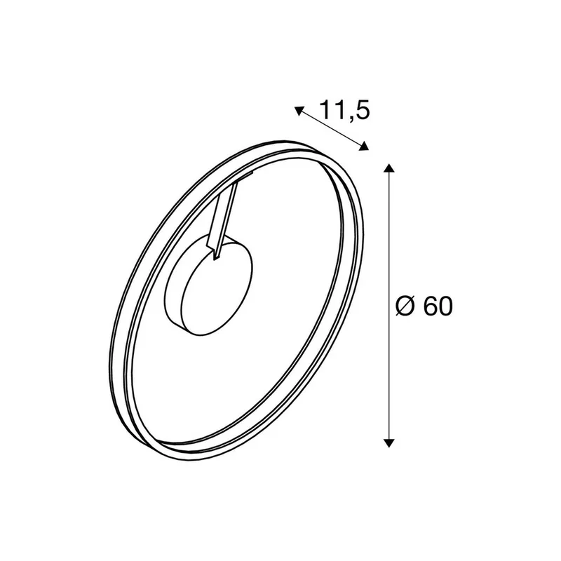 LED plafondlamp One, Ø 60 cm, metaal, CCT från SLV i Svart – produktbild