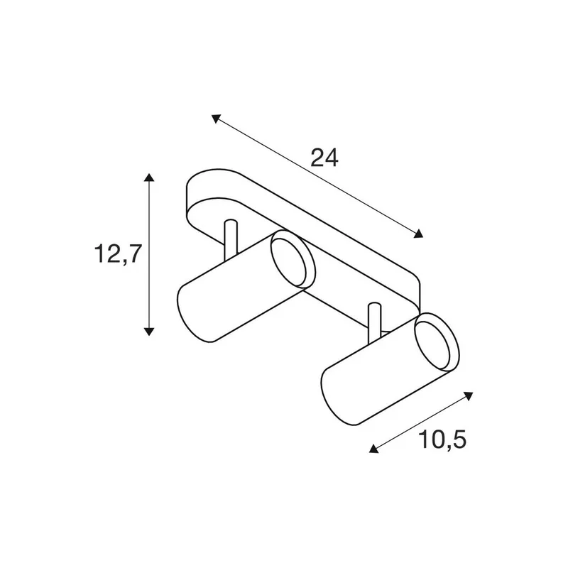 LED plafondspot Noblo, 2.700 K, lengte 24 cm von SLV in Weiß – Produktfoto