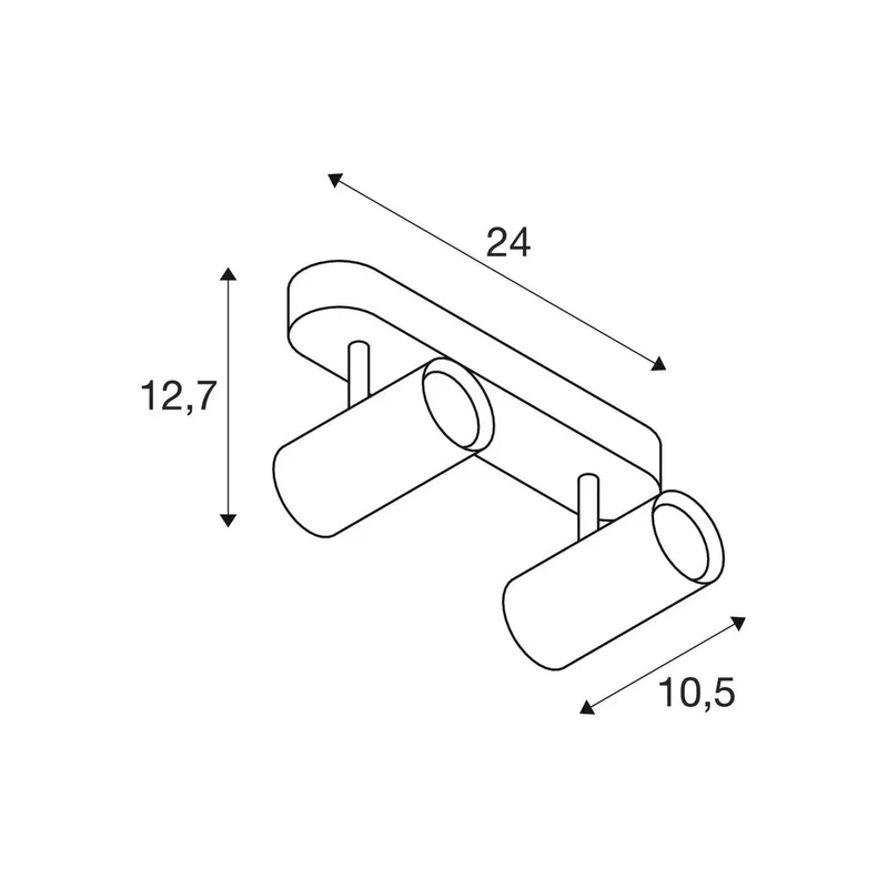 LED plafondspot Noblo, 2.700 K, lengte 24 cm fra SLV i Sort – produktbillede