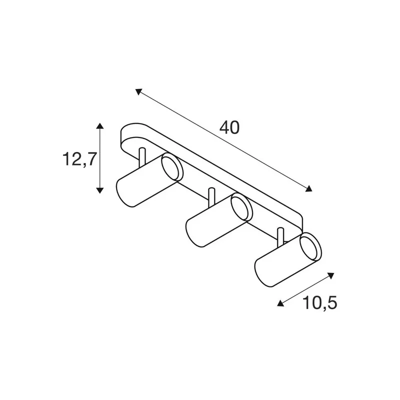 LED plafondspot Noblo, dimbaar naar warm, lengte 40 cm fra SLV i Hvid – produktbillede